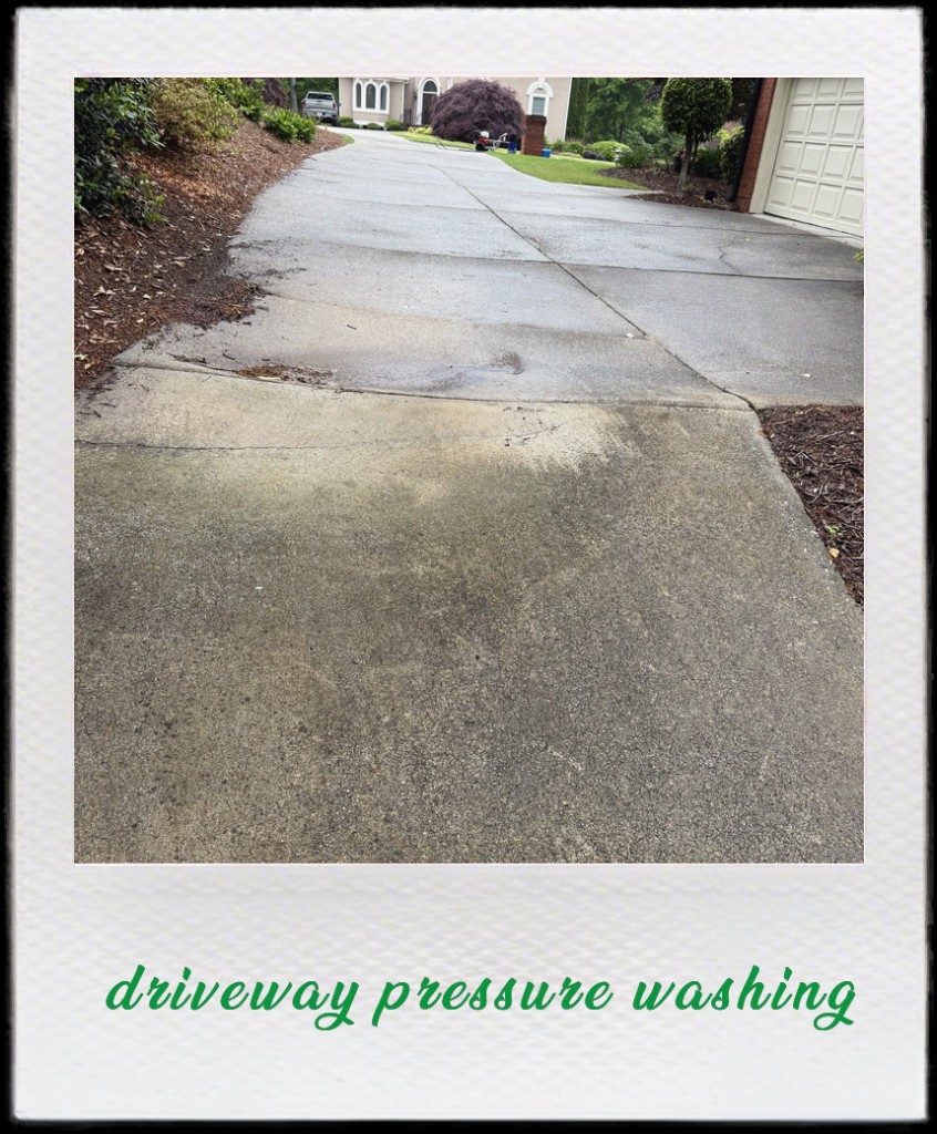 Driveway pressure washing