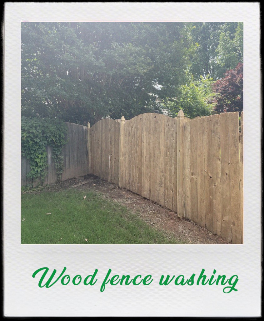 Wood privacy fence after a low-pressure wash with even color and no streaks.